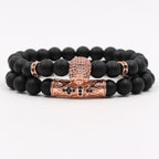 Micro-inlaid Zircon Elbow Skull Elastic Bracelet