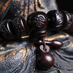 Six-character Mantra Sanskrit Black Mahogany Men's Bead Bracelet