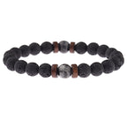 Volcanic Glitter Stone Wood Chip Beaded Bracelet