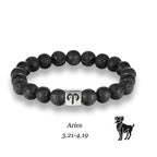 Twelve constellation black bracelet