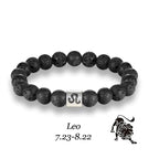 Twelve constellation black bracelet