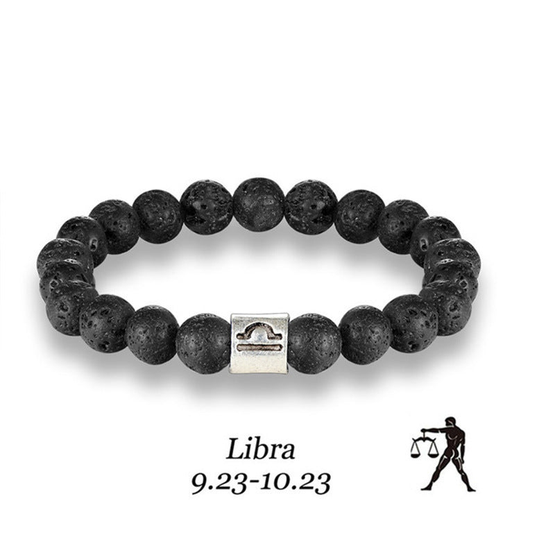 Twelve constellation black bracelet