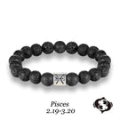 Twelve constellation black bracelet