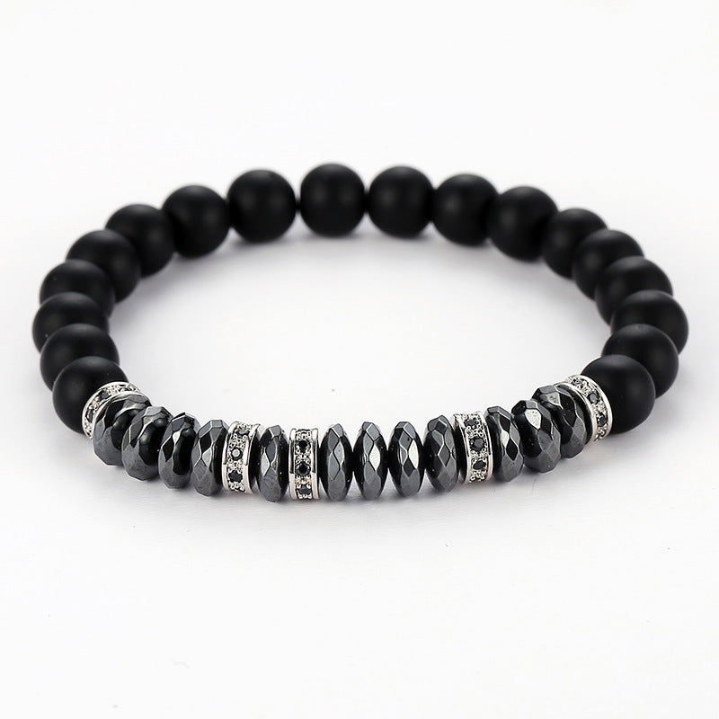 Micro inlaid zircon spacer bracelet
